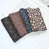 Tecido Estampado Floral Leopardo Marrom de 14cm com Tecido de Argola Intestinal Material para Laço de Cabelo Anel de Cabelo DIY Laço Caseiro