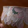 Taza maestra de flor de loto rosa pintada a mano por Ino Kiyomatsu, taza de té de cerámica de alta estética, juego de té casero de alta gama