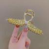 Pinza de Pelo de Clip de Tiburón de Diamantes Completos de Alta Gama para Primavera y Verano de Mujer Pinza Grande Pinza para el Pelo Elegante Tocado