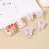 Clip Acrílico de Mariposa Estilo Ins en Stock, Pin de Corazón Girly de PP, Clip de Cola de Golondrina para Exámenes, Pinza para Fotos, Clip de Esquina de Doble Cara