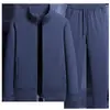 Conjunto Deportivo de Algodón de Primavera para Hombre, Ropa Deportiva Casual con Cuello Alto, Cárdigan, Conjunto Casual Deportivo de Dos Piezas Talla Grande, Moderno y Versátil