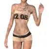 Moda Europeia e Americana Sexy Quente para Mulheres Slim-Fit 2026 Estampa Digital Primavera e Verão Tendência Biquíni de Duas Peças Tomara que Caia