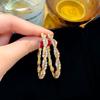 Brincos Coração Exagerados Europeus e Americanos Agulha de Prata Diamante Cheio Elegantes da Moda Simples Brincos Transfronteiriços Personalizados Populares