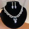 ¡Lujo europeo y americano! Collar de flor de circón de colores con gota de agua, cadena para clavícula de estilo court vintage, joyería de lujo ligero de alta gama