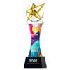 Nuevo Trofeo de Estrella de Cinco Puntas de Cristal con Grabado Recompensa de Fin de Año Regalo Corporativo Souvenir Copa de Estrella Dorada de Cristal