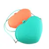 Bolsa de Mensajero de Silicona Color Caramelo Corazón de Amor Billetera para Monedas Bolsa de Almacenamiento de Monedas de Goma Suave Corazón