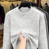 Suéter tejido de peso pesado de 760 gramos, cuello redondo, estilo coreano, 2026 nuevo, retro americano, alta elasticidad, top anti-pilling