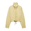 Chaqueta de Mujer Estilo Europeo y Americano con Lunares, Cuello Redondo, Estampada, Otoño 2026, Holgada, Cuello Alto, Manga Larga, Chaqueta de Béisbol, Top