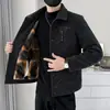 Fornecimento exclusivo transfronteiriço de jaquetas masculinas de outono e inverno, casacos casuais de lã modernos, jaquetas curtas de lã com gola de lapela para homens