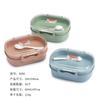 Doble Fiambrera Color Macarrón Fiambrera de Picnic para Niños Caja Sellada de Grado Alimenticio con Capas para Mantener la Frescura