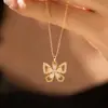 Collar de Mariposa de Diamantes Completo de Lujo para Mujer, Exquisito y Versátil para el Uso Diario, Popular entre las Influencers, Mayoreo