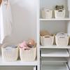 Cesta de almacenamiento de ratán sintético de fábrica de origen, cesta de plástico, cesta de almacenamiento para juguetes diversos, cesta de almacenamiento para refrigerios, cesta para ropa sucia