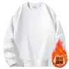 Suéter Masculino Gola Redonda Outono e Inverno Forrado com Fleece Engrossado Quente Cor Sólida Manga Longa Camisa Tendência Casual Versátil Top Masculino Camisa Base