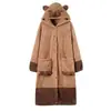 Invierno Extendido Dos Usos Popular Gorro de Invierno para Mujer Capibara Delfín Oso Pijama Coral Terciopelo Cálido Pijama de Una Pieza
