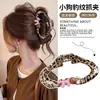 Pinza de Nube con Corte Estampado de Leopardo para Mujer, Nuevo Accesorio para el Cabello de Alta Gama Otoño e Invierno 2025 para Volumen, Pinza de Tiburón en la Parte Posterior de la Cabeza