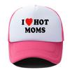 Nova touca de rede com estampa I HOT MOMS para atividades ao ar livre, touca de motorista de caminhão, boné de beisebol respirável, boné com aba à prova de sol