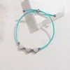 Popular Transfronteiriço Nicho Simples Moda Pulseira de Corda Azul Design Vilão do Amor Pingente Redondo Pulseira de Aço Inoxidável Tendência