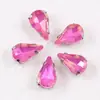 Broca Garra Ponto Gota D'água Cristal Mocha Colorido com Furo Acessórios de Broca Costurados à Mão Joias DIY Acessórios para Vestido de Noiva