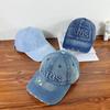 Gorra de Béisbol de Mezclilla Lavada con Agujeros para Hombres y Mujeres, Gorra con Letra para Cabeza Grande, Protector Solar, Nuevo Estilo Coreano, Cara Visible, Sombrero Pequeño