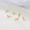 Hebilla de bolsa con caparazón que conserva el color, cierre de gancho con forma de estrella de cinco puntas y corazón con flor, relleno de oro de 14K, hebilla de tarjeta final, materiales para manualidades, accesorios para joyería