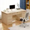 Escritorio de Oficina con Cerradura, Escritorio de Computadora para el Hogar, Mesa de Escritorio Simple, Mesa de Trabajo con Cajón, Escritorio, Combinación de Escritorio y Silla para Personal
