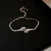 Pulseira de Coração de Zircônia Transfronteiriça Europeia e Americana Pulseira de Temperamento de Luxo Leve de Alta Qualidade Pulseira de Design Simples da Moda Acessórios para Pulseira