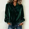 Transfronterizo Europeo y Americano Otoño/Invierno 2026 Nuevo Amazon Terciopelo Diseño de Moda Sentido Cinta Ropa de Mujer Sudadera Camiseta de Color Sólido