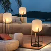 Luzes Solares para Exterior à Prova d'Água Luzes de Ambiente Terraço de Villa Jardim Recarregável Gramado Luminária de Chão Estilo Japonês Luminárias Zhongshan
