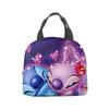 Bolsa de almuerzo Stitch de tela Oxford con dibujos animados, bolsa para conservar el calor, bolsa de aluminio para picnic, bolsa de almuerzo portátil