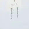 Pendientes de Plata con Aguja Nueva Estilo Ins con Borla Geométrica de Circonita Diseño Retro Simple con Sentido Anillo Pendientes Elegantes de Celebridad de Internet para Mujeres