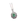 Venta al por mayor de fábrica Popular Colgante de Esmeralda Natural Plata S925 Incrustado Piedra Principal 4*6 Joyería de Lujo Venta Directa de Fábrica