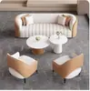 Conjunto Simples e Luxuoso de Sofá Individual e Mesa de Centro para Lazer, Recepção de Hotel, Escritório de Vendas, Mesa e Cadeiras de Reunião, Recepção de Salão de Beleza