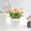 Fornecimento Transfronteiriço Genuíno Alta Qualidade Toque de Mão Hidratante PU Mini Tulipa Flores Artificiais Flores Artificiais Decoração de Casa Flores