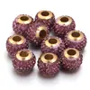 Argila Macia Shambhala Cravejado com Diamantes Buraco Dourado Buraco Grande Contas Coloridas Contas de Argila Coloridas Pulseira DIY Colar Contas Soltas Acessórios de Joias