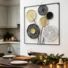 Decoração de casa: espelho de ferro forjado de parede, decoração de parede de fundo de sofá para sala de estar, adequado para pousadas, hotéis e decoração de parede de hall de entrada