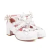 Nuevos Zapatos de Caramelo con Lazo de Encaje Zapatos de Estudiante Lolita Zapatos de Tacón Medio Grueso 30-48 Zapatos de Comercio Exterior