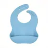 Babero de Silicona para Bebé Babero de Comida para Bebé 3D Impermeable Súper Suave Bolsillo para Comida Niños Niños Tamaño Grande Babero para Saliva