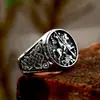 Acero Guerrero nuevo acero inoxidable personalizado anillo pulsera para montar a caballo Vikingo Nórdico Nudo Celta anillo de acero de titanio