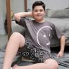 Pijama de verano delgado de algodón con mangas cortas para niño gordo, talla grande, dibujos animados, ropa para aire acondicionado, traje de moda