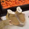 Processamento Personalizado de Botas de Neve Quentes, Espessas, Antiderrapantes, de Veludo, Populares no Atacado Transfronteiriço, Botas de Algodão Versáteis e Modernas para Uso Externo Feminino