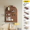 Estante de Pared de Tablero Perforado de Madera Maciza para Almacenamiento Pasillo Color Nogal Forma Decoración de Pared Exhibición de Almacenamiento