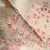 Tisu Flor Seca Rosa Manicura Francesa Simple Pegatina Kx487 Pequeña Fresca Ins Encaje Lazo Pegatina para Uñas