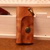Nova primeira camada de couro vegetal curtido couro chave bolsa masculina retro simples angustiado mão plissada mini chaveiro para mulheres