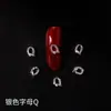Nova Lz Personalizada 26 Letras Liga de Metal Joias Estilo Japonês Celebridade da Internet Prata Nail Art Cristais Strass