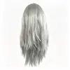 Venda Direta Kit de peruca de Halloween Festival Fantasma peruca de mascarada fantasma feminina castidade ponto médio cabelo liso comprido 60cm