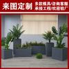 Macetero Rectangular de Fibra de Vidrio, Canaleta de Flores para Jardín, Maceta de Balcón, Estanque de Flores, Maceta Personalizada, Diseño Moderno Minimalista para Exteriores