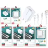 Adaptador de corriente universal para iPhone y Android, conector USB de 5 V y 2 A, juego de punzones rectos.