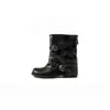 Botines de tobillo para mujer con hebilla de remache, estilo dulce y fresco, nuevo modelo otoño 2026, tacón grueso, estilo británico, que aumentan la altura, botas de motorista apiladas