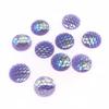 Venda Direta da Fábrica 12mm Escama de Peixe Redondo AB Banhado Resina Strass de Fundo Plano Brincos Acessórios Materiais DIY Joias