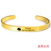 Pulsera Oro Europea y Americana transfronteriza 12 constelaciones pulsera abierta regalo de vacaciones regalo familiar grabado pulsera de acero inoxidable